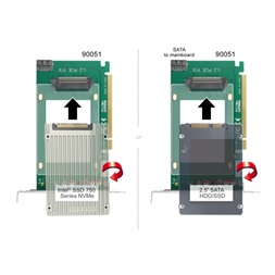 Delock 90051 1xbelső U.2 NVMe SFF-8639 PCI Express x16 kártya