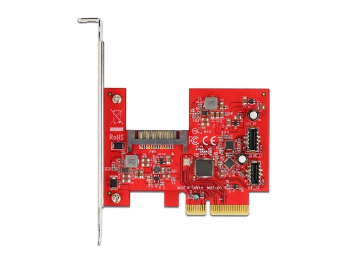 Delock 90058 2xbelső USB 3.2 Gen2 20 tűs anya PCI Express x4 kártya