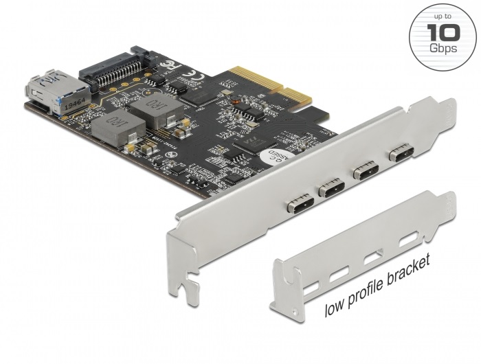 Delock 90059 4xUSB-C + 1xUSB-A 3.2 PCI Express x4 kártya