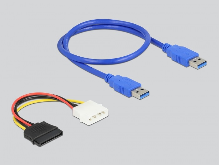 Delock 90065 1xPCI 32 Bit 60cm-es USB kábel csatlakozású PCI Express x1 Riser kártya