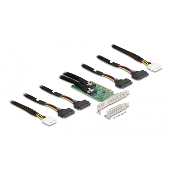 Delock 90077 4xSFF-8639 NVMe elágazó kábellel PCI Express 4.0 x16 kártya