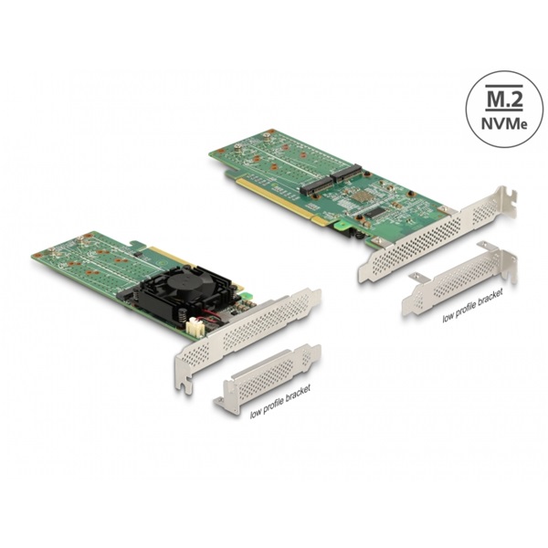 Delock 90078 4xbelső NVMe M.2 M-key PCI Express x16 kártya