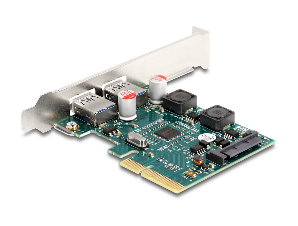 Delock 90106 2xUSB 10Gbps alacsony profil PCI Express x4 kártya