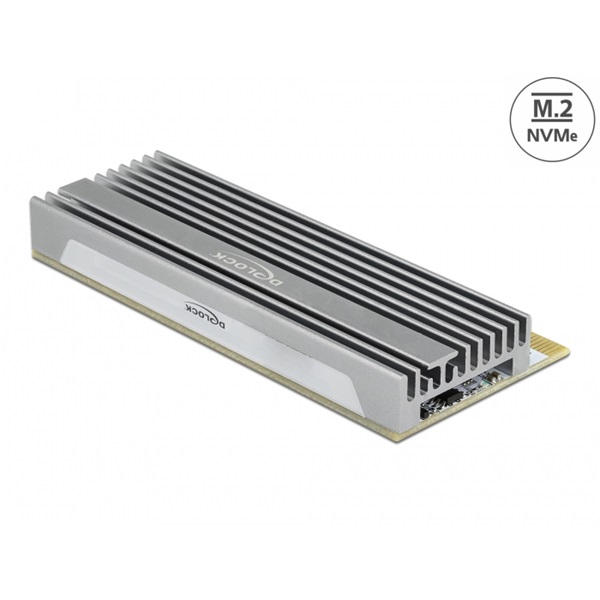 Delock 90566 1xNVMe M.2 M-key RGB LED-es PCI Express x16 kártya