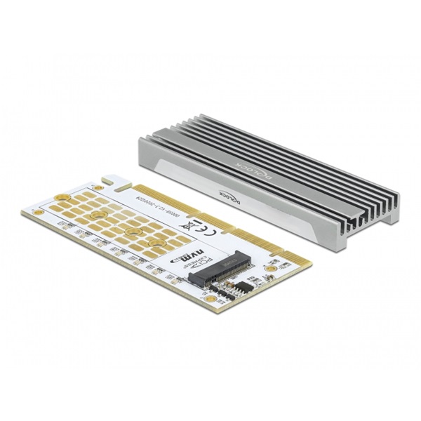 Delock 90566 1xNVMe M.2 M-key RGB LED-es PCI Express x16 kártya