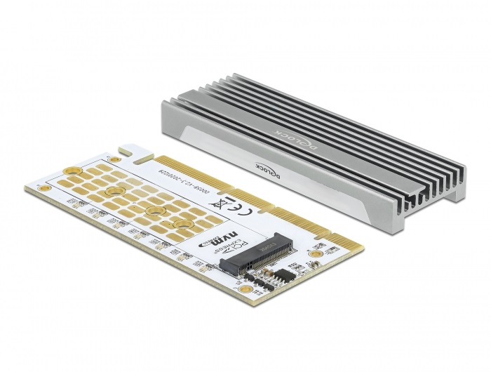 Delock 90566 1xNVMe M.2 M-key RGB LED-es PCI Express x16 kártya