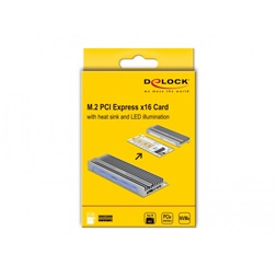 Delock 90566 1xNVMe M.2 M-key RGB LED-es PCI Express x16 kártya