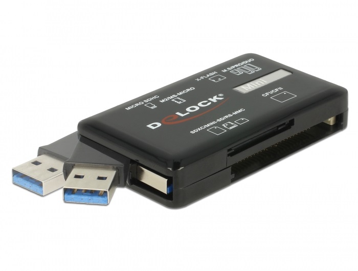 Delock 91758 CF/SD/Micro SD/MS/M2/xD memóriakártyákhoz USB 3.2 kártyaolvasó