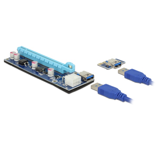 Delock 41426 Bővítőkártya PCI Express x1 > PCI Express x16, 60 cm-es USB-kábellel