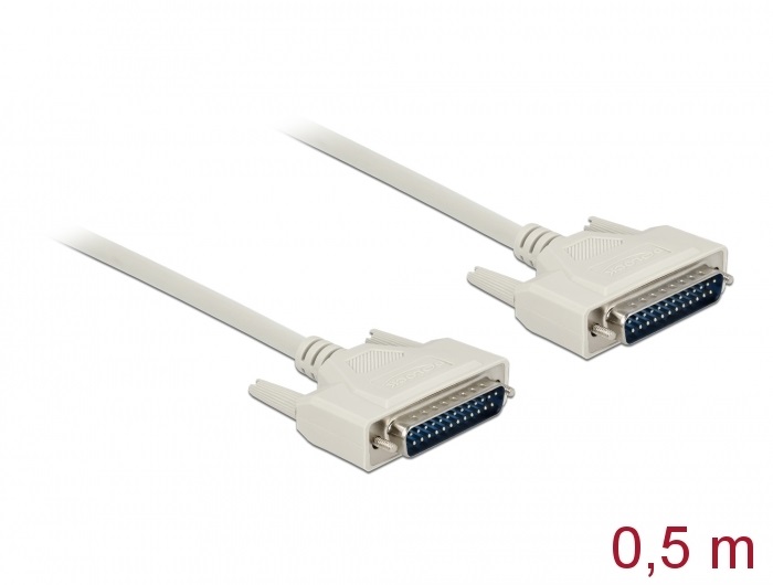 Delock 86908 D-Sub 25-ös soros kábel, dugó-dugó, 0,5 m