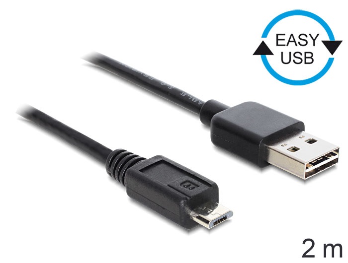 Delock 83367 EASY-USB 2.0 -A apa > USB 2.0 micro-B apa 2 m kábel