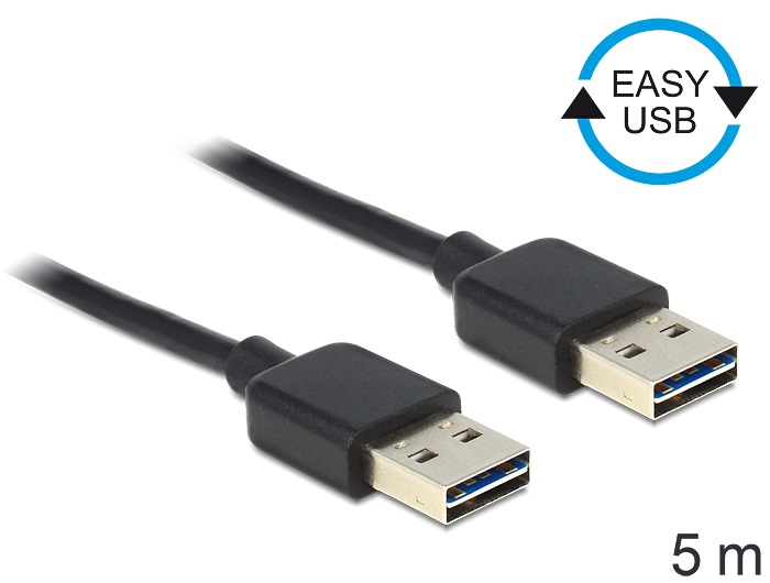 Delock 83463 EASY-USB 2.0-A apa > apa 5 m kábel