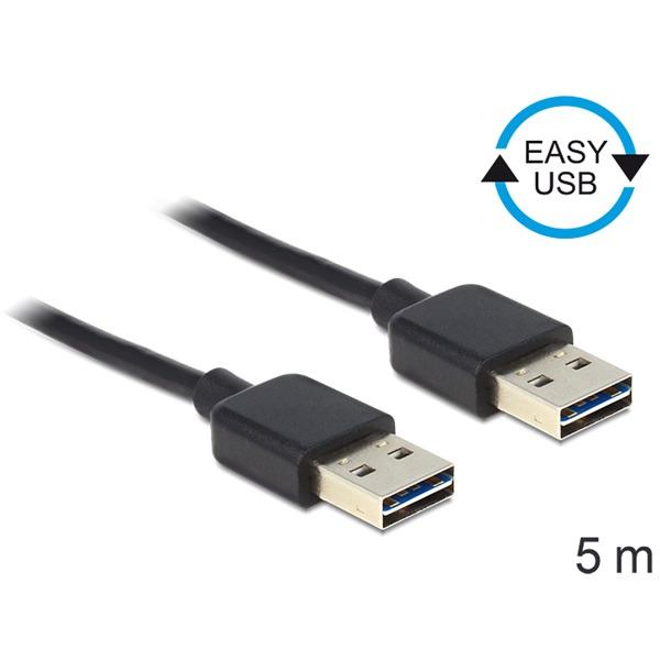 Delock 83463 EASY-USB 2.0-A apa > apa 5 m kábel
