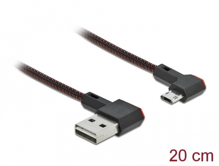 Delock 85269 EASY-USB 2.0 kábel A-típusú csatlakozódugó - EASY-USB Micro-B típusú csatlakozódugó, ívelt ba
