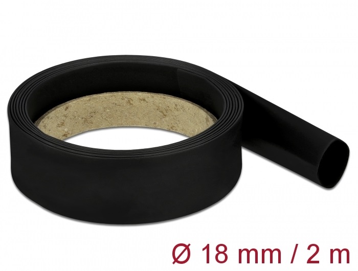 Delock 18984 Fekete zsugorcső 2 m x 18 mm