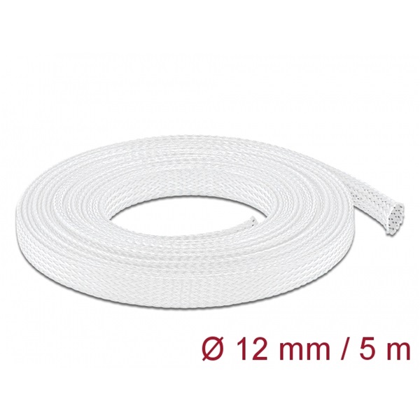 Delock 20694 Fonott kábelharisnya nyújtható 5 m x 12 mm fehér