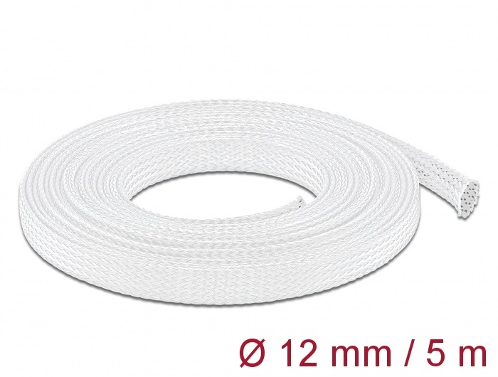 Delock 20694 Fonott kábelharisnya nyújtható 5 m x 12 mm fehér