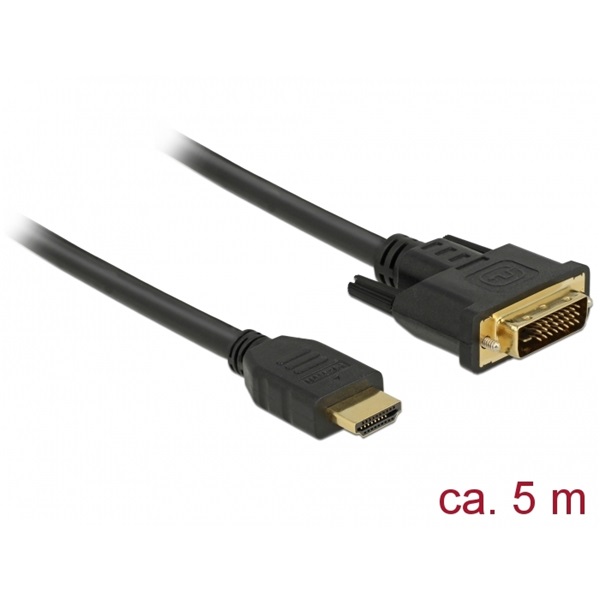 Delock 85656 HDMI - DVI 24+1 kétirányú kábel 5 m
