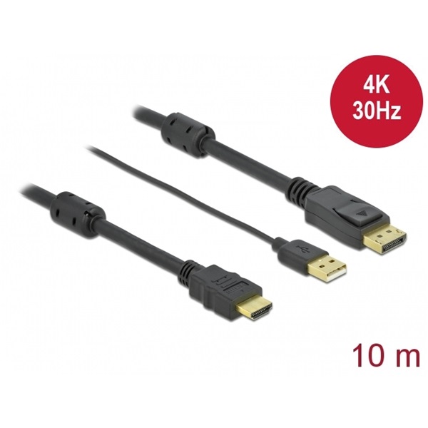 Delock 85968 HDMI    DisplayPort-kábel 4K 30 Hz 10 m
