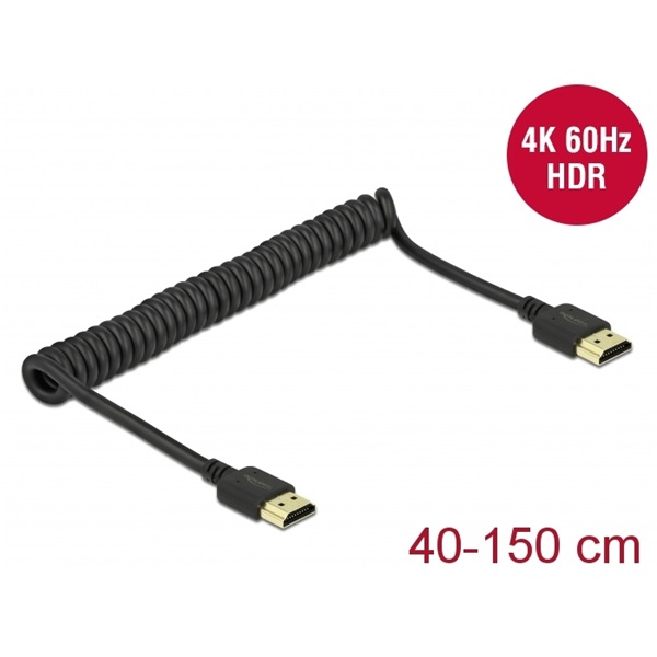 Delock 84967 HDMI feltekert kábel 4K 60 Hz