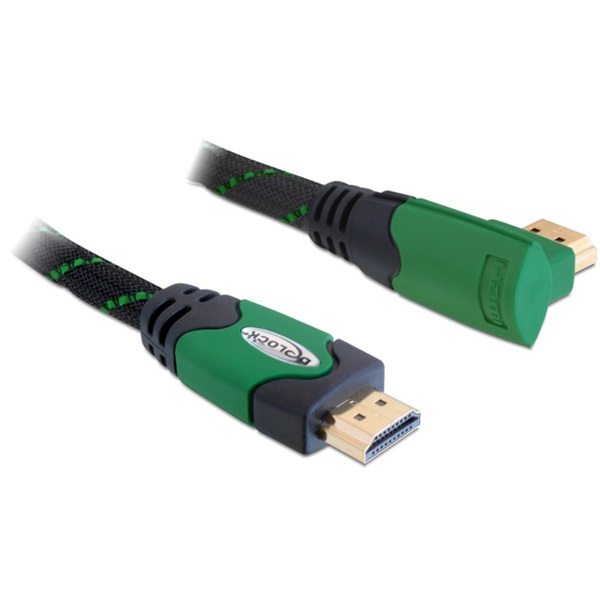 Delock 82951 High Speed HDMI-kábel típusú Ethernet   HDMI A dugós > HDMI A dugós derékszögű 4K 1 m