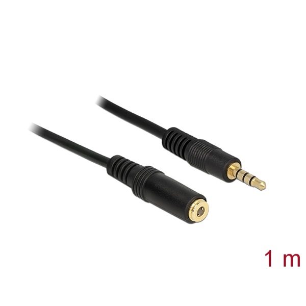 Delock 84666 Hosszabbító kábel Audio Stereo Jack 3.5 mm apa/ anya IPhone 4 pin 1 m