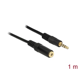 Delock 84666 Hosszabbító kábel Audio Stereo Jack 3.5 mm apa/ anya IPhone 4 pin 1 m