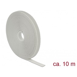Delock 18277 Hurkolható rögzítők, 10 m x 13 mm (H x Sz) tekercs, szürke