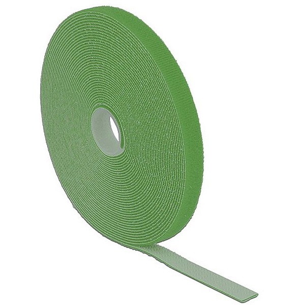 Delock 18728 Hurkolható rögzítok, 10 m x 13 mm (H x Sz) tekercs, zöld