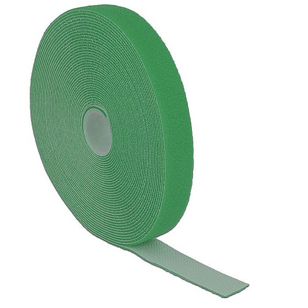 Delock 18732 Hurkolható rögzítok, 10 m x 20 mm (H x Sz) tekercs, zöld