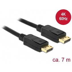 Delock 84860 Kábel Displayport 1.2 dugó > Displayport dugó 4K 60 Hz 7 m