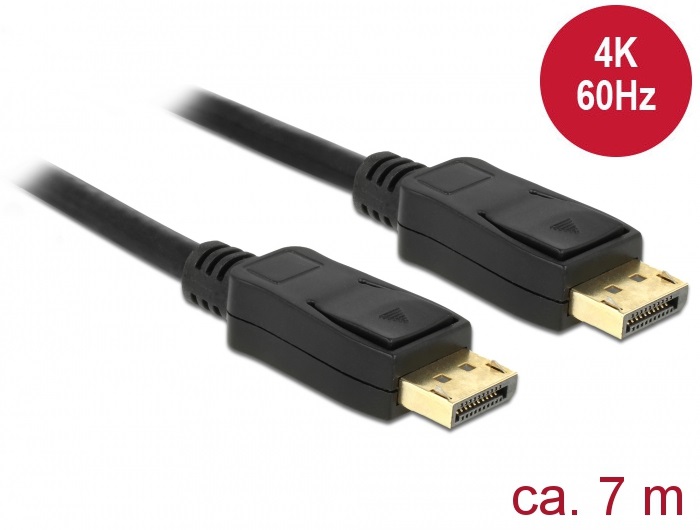 Delock 84860 Kábel Displayport 1.2 dugó > Displayport dugó 4K 60 Hz 7 m