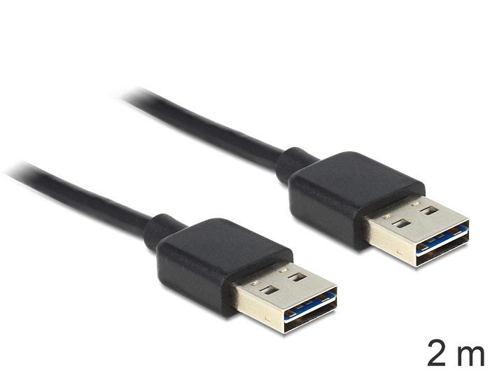 Delock 85556 Kábel, EASY-USB 2.0-s A-típusú csatlakozódugó > EASY-USB 2.0-s A-típusú csatlakozódugó, 2 m,