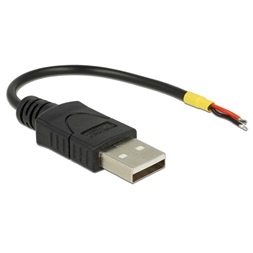 Delock 85250 Kábel USB 2.0 A-típusú csatlakozódugóval > 2 db nyitott vezetékkel, 10 cm Raspberry Pi