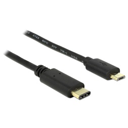 Delock 83334 Kábel USB Type-C  2.0 dugó > USB 2.0 Micro-B típusú dugó 2,0 m fekete