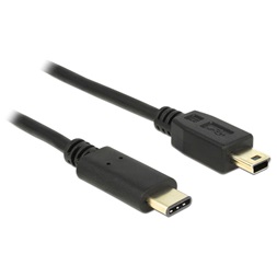 Delock 83336 Kábel USB Type-C  2.0 dugó > USB 2.0 Mini-B típusú dugó 2,0 m fekete