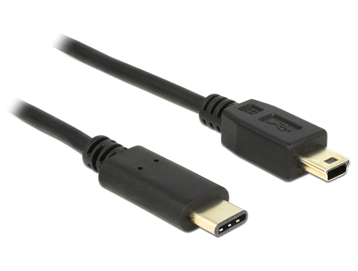 Delock 83336 Kábel USB Type-C  2.0 dugó > USB 2.0 Mini-B típusú dugó 2,0 m fekete