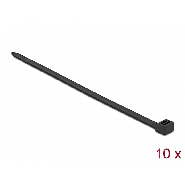 Delock 19644 Kábelkötegelő 800 x 8,8 mm (H x Sz), 10 darab fekete
