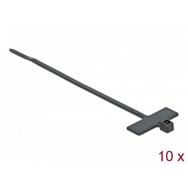 Delock 18958 Kábelkötöző címkével Hx 100 x Sz 2,5 mm, 10 darab fekete