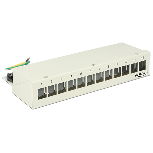 Delock 43335 Keystone asztali patch panel 12 portos szürke