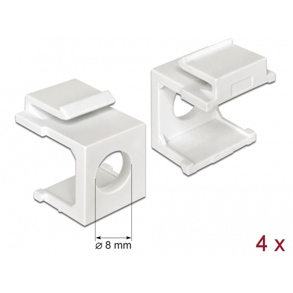 Delock 86400 Keystone fehér borító 8 mm-es lyukkal, 4 db.