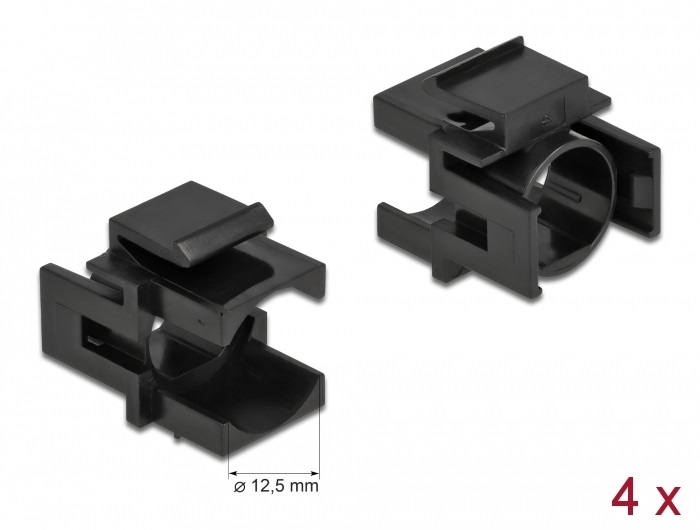 Delock 86738 Keystone fekete borító 12,5 mm-es lyukkal, 4 db.