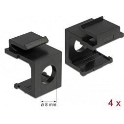 Delock 86403 Keystone fekete borító 8 mm-es lyukkal, 4 db.