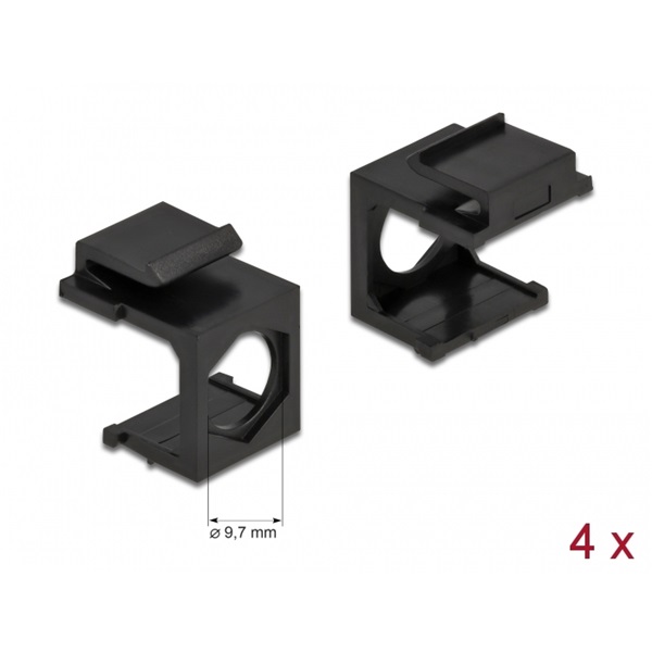 Delock 86739 Keystone fekete borító 9,7 mm-es lyukkal, 4 db.