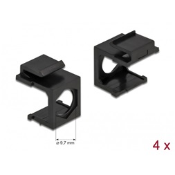 Delock 86739 Keystone fekete borító 9,7 mm-es lyukkal, 4 db.