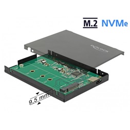 Delock 42609 Külso 2.5 doboz M.2 NVMe PCIe SSD-hez, mely USB 3.1 Gen 2 USB Type-C