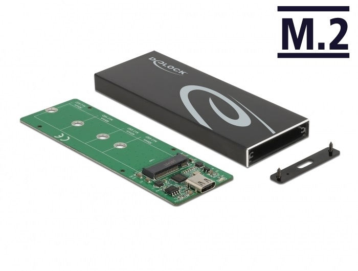 Delock 42003 Külső ház M.2 SATA SSD-hez USB Type-C  csatlakozóval anya