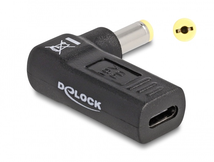 Delock 60009 Laptop töltőkábel adapter USB Type-C  anya - Acer 5,5 x 1,7 mm apa 90  fokban hajlított