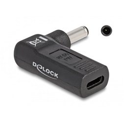 Delock 60007 Laptop töltőkábel adapter USB Type-C  anya - Dell 4,5 x 3,0 mm apa 90  fokban hajlított
