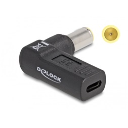 Delock 60012 Laptop töltőkábel adapter USB Type-C  anya - IBM 7,9 x 5,5 mm apa 90  fokban hajlított